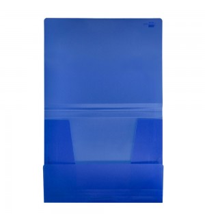 Pasta Plástico c/Elásticos A4 3 Abas Azul Translúcido