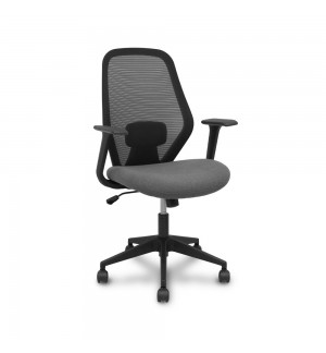 Cadeira Operativa Giratória com Braços Ergo529 Preto/Cinza