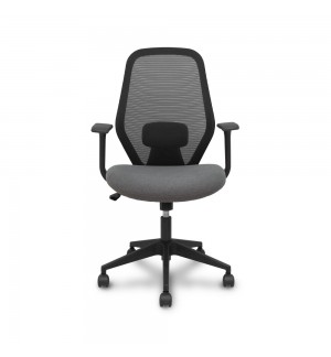 Cadeira Operativa Giratória com Braços Ergo529 Preto/Cinza