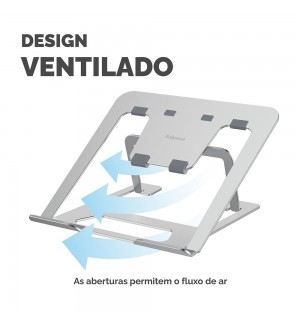 Base Notebook até 15 Pol Ajustável Alumia Prata