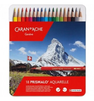 Lápis Cor Aguarelável 18un Cx Metal Caran DAche Prismalo