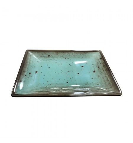 Prato 30.4x21.6x3.5cm Melamina Quadrado TERRACOTA Azul 1un