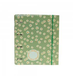 Dossier A4 FLOWERS Verde c/Recarga Pautado + Separadores 1un