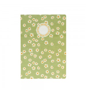 Caderno Agrafado A4 Quadriculado FLOWERS Verde 48Fls 1un
