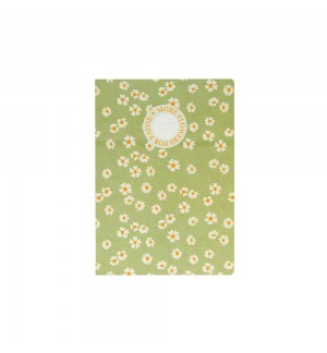 Caderno Agrafado A5 Pautado FLOWERS Verde 48Fls 1un