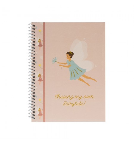 Caderno Espiral A4 Pautado FAIRIES Rose 80Fls 1un