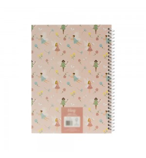 Caderno Espiral A4 Pautado FAIRIES Rose 80Fls 1un