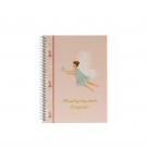 Caderno Espiral A5 Quadriculado FAIRIES Rose 80Fls 1un