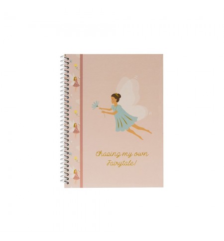 Caderno Espiral A5 Quadriculado FAIRIES Rose 80Fls 1un