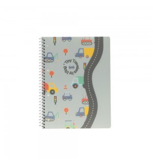 Caderno Espiral A5 Quadriculado PP PLAY ME Cars 80Fls 1un