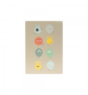 Caderno Agrafado A5 Quadriculado PP PLAY ME Monster 48Fls