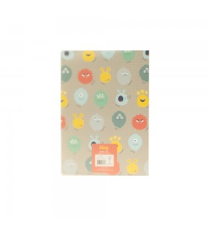 Caderno Agrafado A5 Quadriculado PP PLAY ME Monster 48Fls