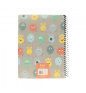 Caderno Espiral A4 Pautado PP PLAY ME Monster 80Fls 1un