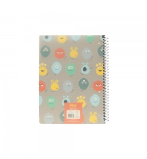 Caderno Espiral A5 Quadriculado PP PLAY ME Monster 80Fls 1un