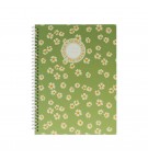 Caderno Espiral A4 Pautado FLOWERS Verde 80Fls 1un