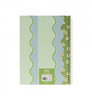Caderno Espiral A4 Pautado FLOWERS Verde 80Fls 1un