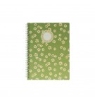 Caderno Espiral A5 Quadriculado FLOWERS Verde 80Fls 1un