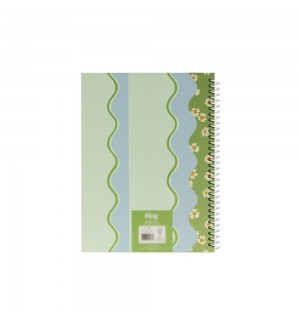 Caderno Espiral A5 Quadriculado FLOWERS Verde 80Fls 1un