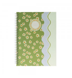 Caderno Espiral A4 Pautado FLOWERS Waves 80Fls 1un