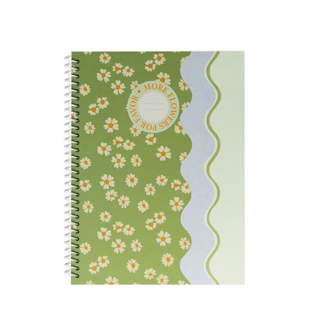 Caderno Espiral A4 Quadriculado FLOWERS Waves 80Fls 1un