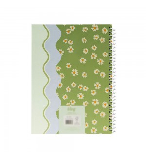 Caderno Espiral A4 Quadriculado FLOWERS Waves 80Fls 1un