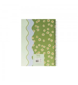 Caderno Espiral A5 Pautado FLOWERS Waves 80Fls 1un