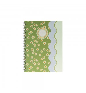 Caderno Espiral A5 Quadriculado FLOWERS Waves 80Fls 1un