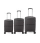 Malas Viagem com Trolley Cabine Média Grande PP Preto 3un