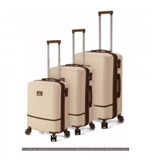 Malas Viagem com Trolley Cabine Média Grande Preto 3un