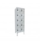 Cacifos Metálicos Duplo 10 Cacifos 600x500x1900mm Cinza