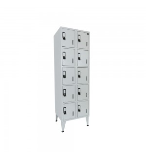 Cacifos Metálicos Duplo 10 Cacifos 600x500x1900mm Cinza