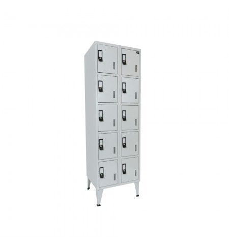 Cacifos Metálicos Duplo 10 Cacifos 600x500x1900mm Cinza