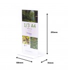 Expositor Mesa 070x100x215mm 1/3 A4 em T Vertical