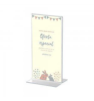 Expositor Porta Folhetos Acrilico 1/3 A4 em T Vertical