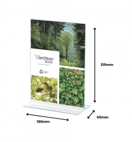 Expositor Mesa 065x150x215mm A5 em T Vertical