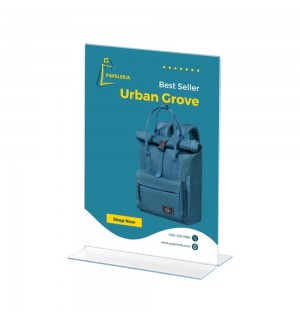 Expositor Porta Precos Acrilico 2 Face A4 em T