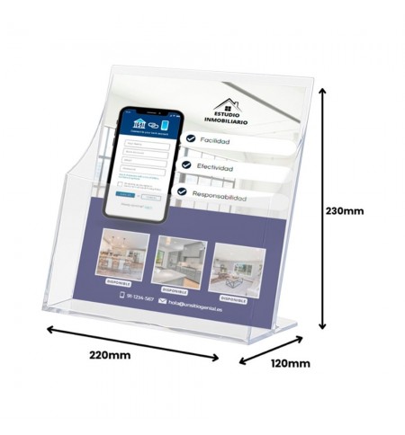 Expositor Mesa 120x220x230mm A4 Vertical