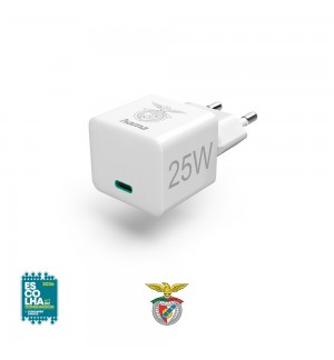 Carregador USB-C PD/QC 25W Rápido Benfica Branco