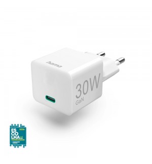 Carregador USB-C PD/QC/GaN 30W Rápido Mini-charger Branco