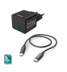 Carregador USB-C PD 25W Rápido Cabo 1,5m Preto