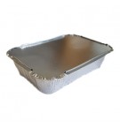 Embalagem Alimentar Alumínio 0980ml Retangular c/Tampa 100un