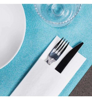 Guardanapos Porta-Talheres 33x40 Branco Airlaid 50un