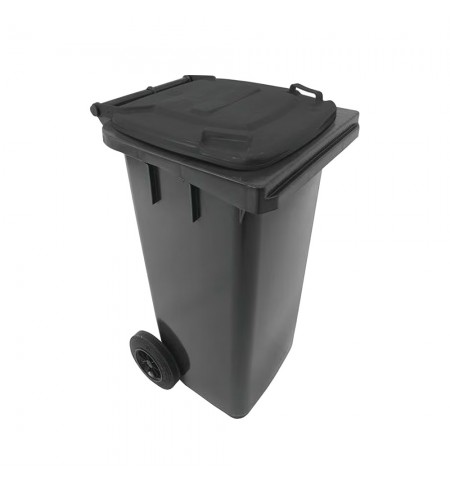 Contentor 120L Plástico 2 Rodas Cinza Escuro Tampa Cinza