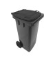 Contentor 120L Plástico 2 Rodas Cinza Escuro Tampa Cinza