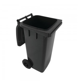 Contentor 120L Plástico 2 Rodas Cinza Escuro Tampa Cinza