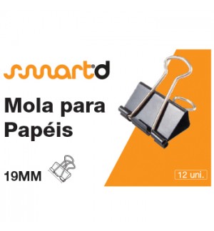 Molas para Papeis 19mm SmartD Cx 12un