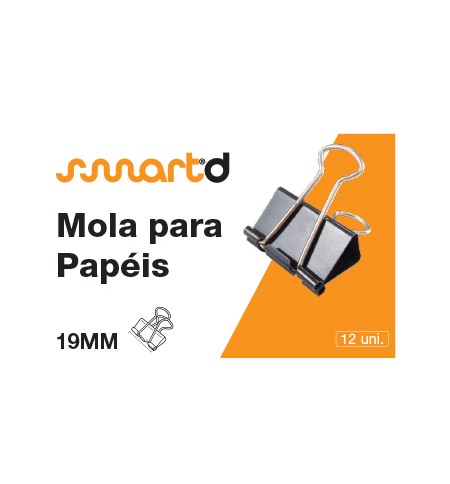 Molas para Papeis 19mm SmartD Cx 12un
