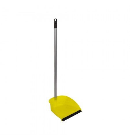 Pá para Lixo com Cabo Metálico Plastificado Amarelo