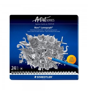 Lápis Grafite 100 G24 STAEDTLER Mars Lumograph Cx Metal 24un