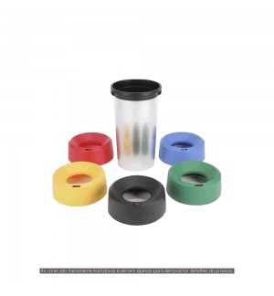 Contentor 50L Plástico Redondo Iris Cor Metálico com Tampa